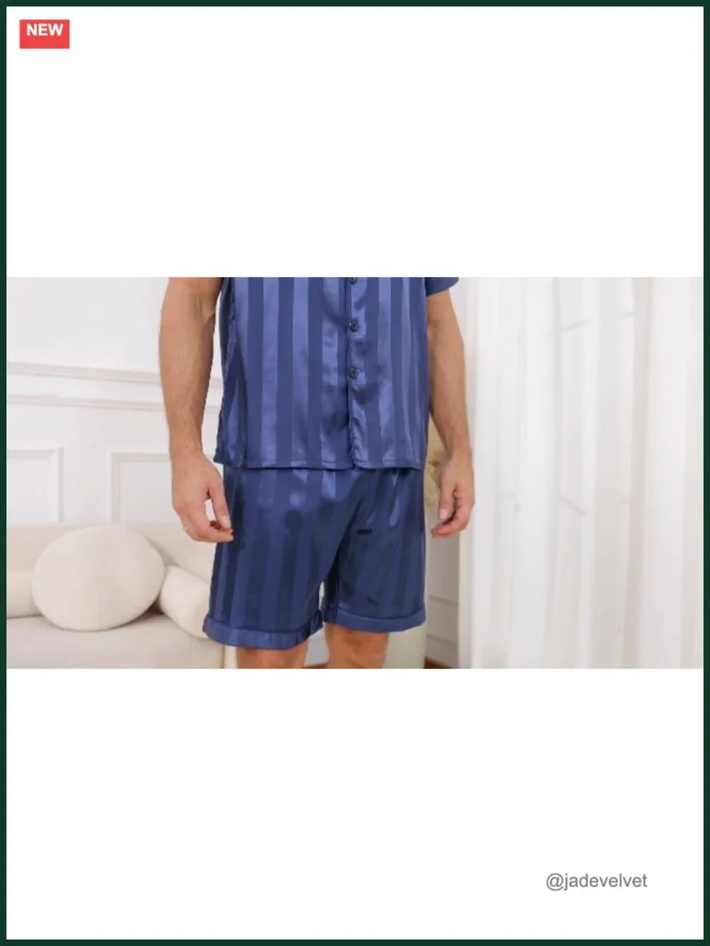 Men's Pajama Set Satin Sleepwear 2 Piece Short Sleeve Button Down Lounge Set